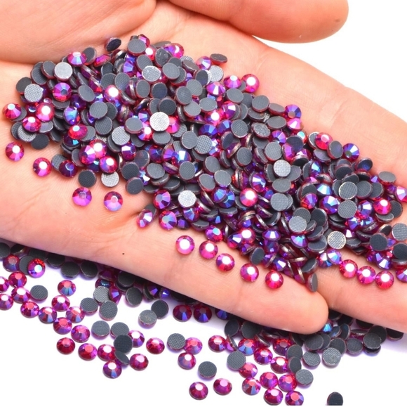 3000 Pieces Hot Fix Glass Flatback Rhinestones Round Crystal Gems Red AB SS10 - Picture 2 of 7